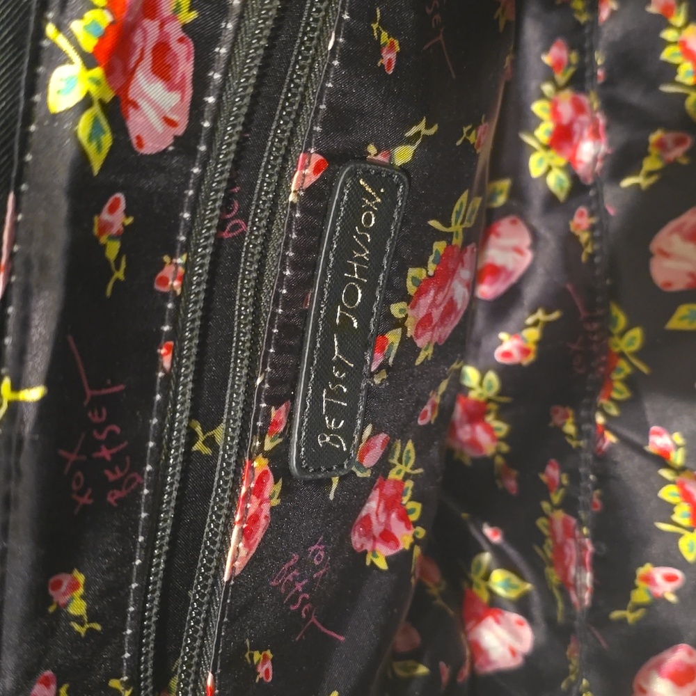 Betsey Johnson Black and White Striped Tote with Polka Dots & Rose Gold Earrings - Picture 4 of 8